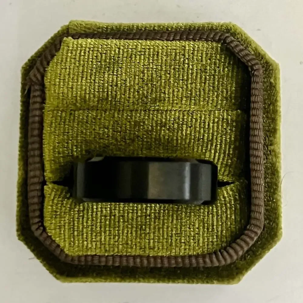 Matte Black Beveled Edge Tungsten Carbide Wedding 8mm Band Ring Size 12